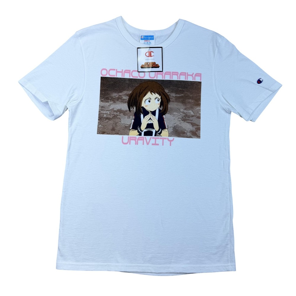 Champion My Hero‎ Academia Ochaco Uraraka Shirt Mens Small White Graphic Anime